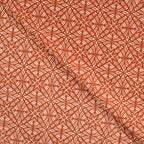 Baumwoll Voile "abstrakt" - cognac - Reststück 1,7m