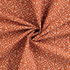 Baumwoll Voile "abstrakt" - cognac - Reststück 1,7m