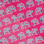 Baumwoll Voile "Elephant" - pink/türkis