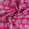 Baumwoll Voile "Elephant" - pink/türkis