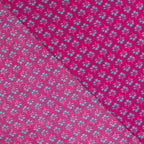 Baumwoll Voile "abstract" - dunkelpink/türkis
