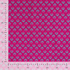 Baumwoll Voile "abstract" - dunkelpink/türkis