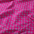Baumwoll Voile "abstract" - dunkelpink/türkis