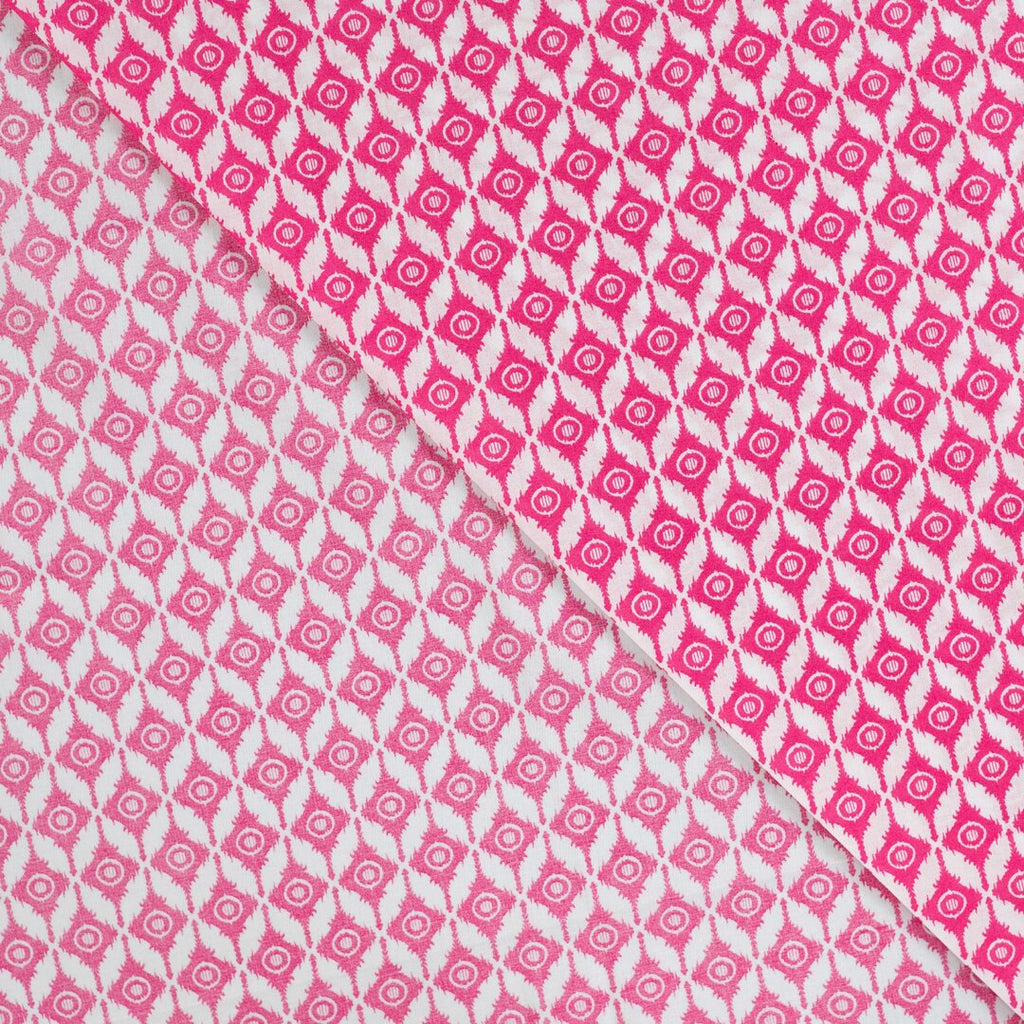 Baumwoll Voile "abstract" - pink/weiß