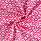 Baumwoll Voile "abstract" - pink/weiß