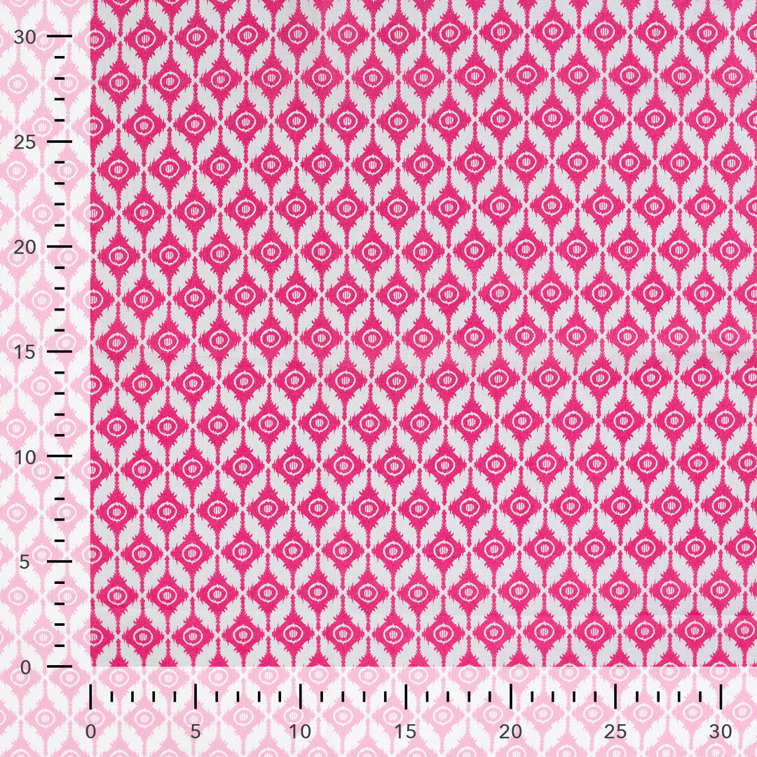 Baumwoll Voile "abstract" - pink/weiß