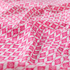 Baumwoll Voile "abstract" - pink/weiß