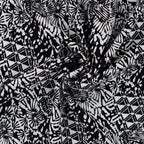 Viskose Popeline - weiß/schwarz abstract