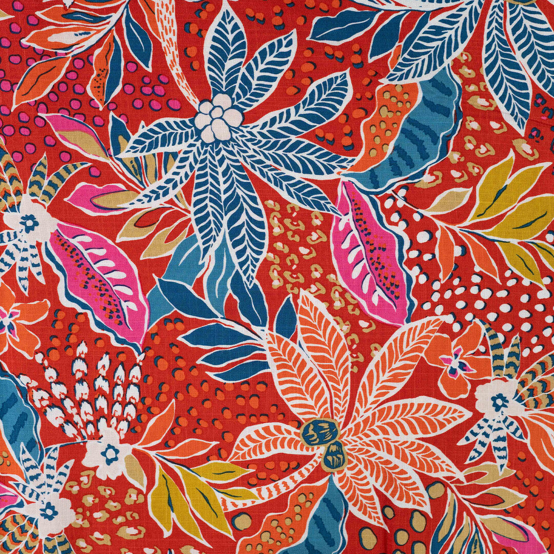 Viskose Stretch "Flowers" - wine