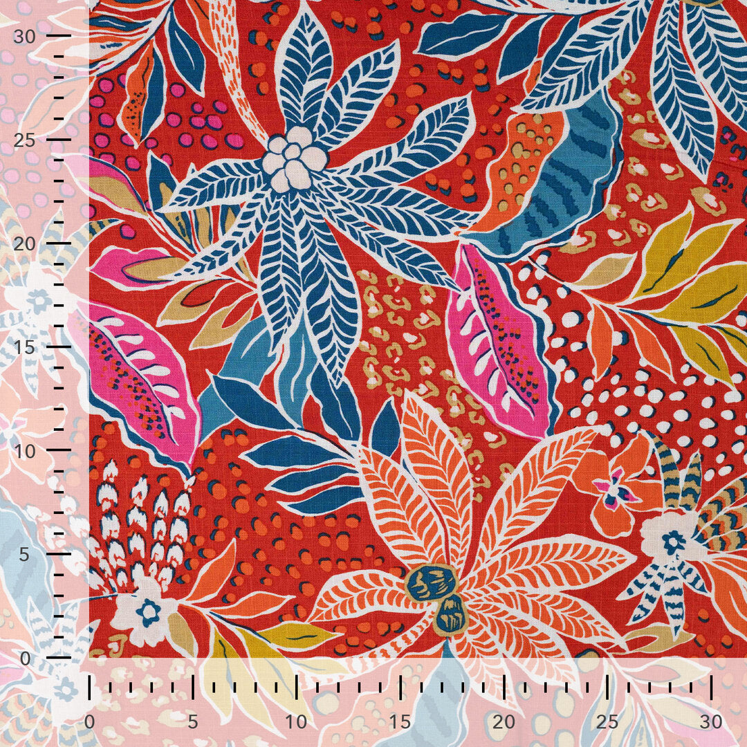Viskose Stretch "Flowers" - wine