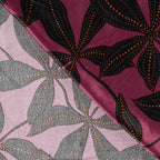 Viskose Satin Leaves - wine