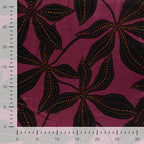 Viskose Satin Leaves - wine