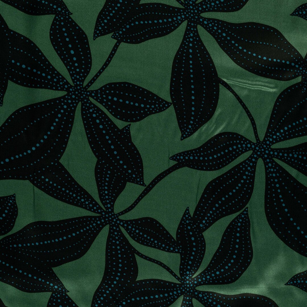 Viskose Satin Leaves - green