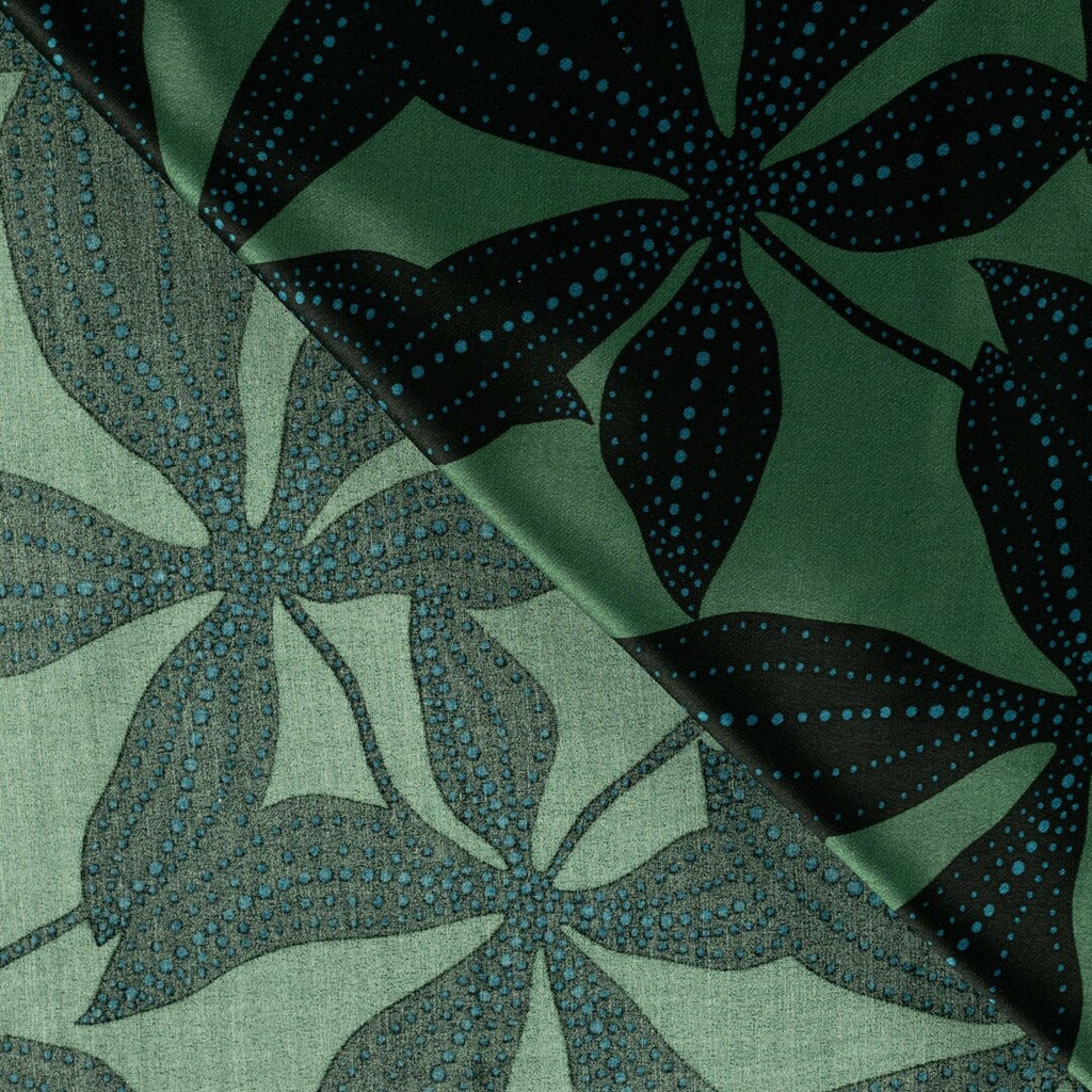 Viskose Satin Leaves - green