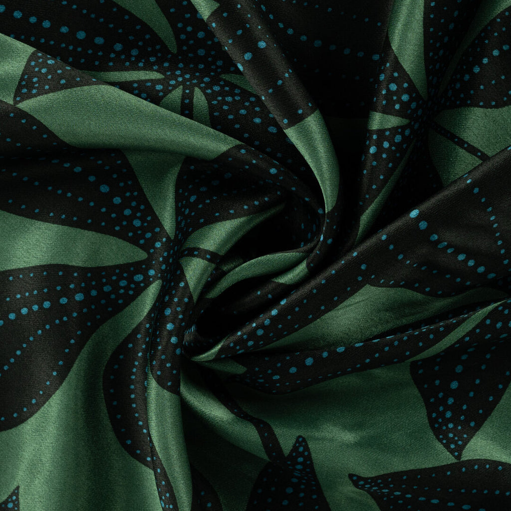 Viskose Satin Leaves - green