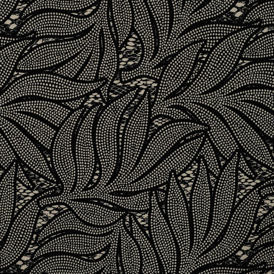 Viskose Twill Leaves - Polkadots & snake schwarz/sand (ECOVERO™)