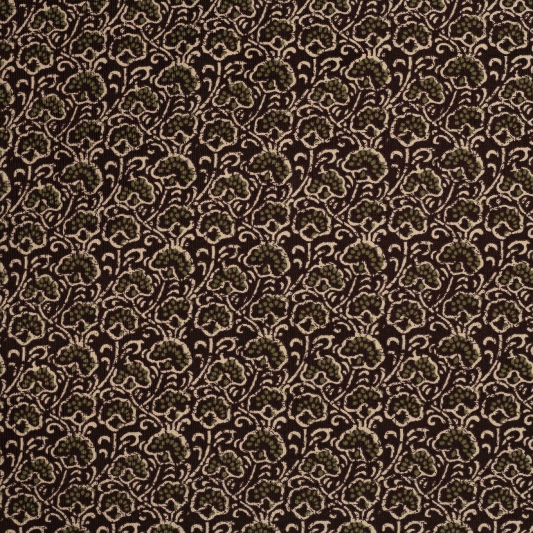 Baumwoll Feincord - Ornamente braun