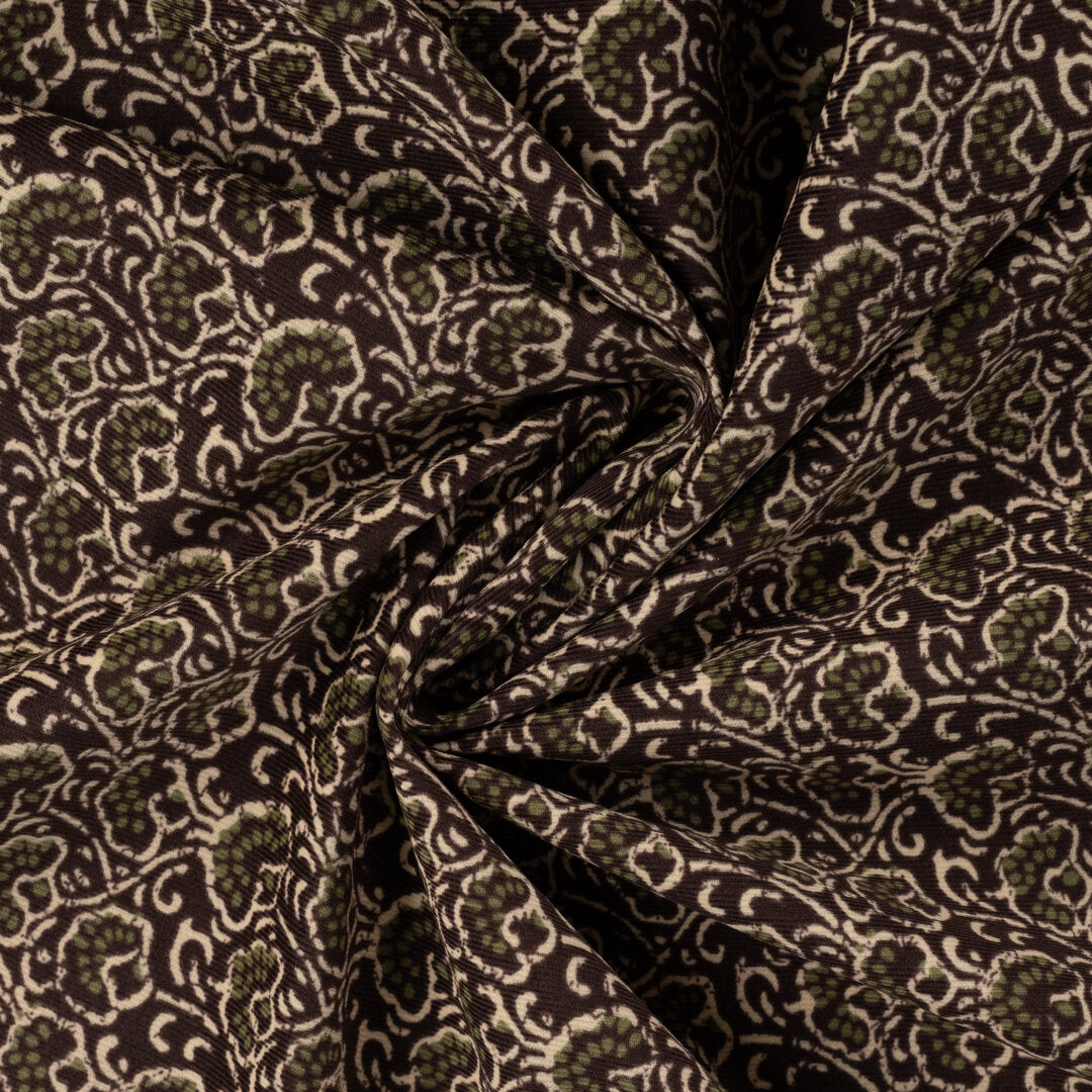 Baumwoll Feincord - Ornamente braun
