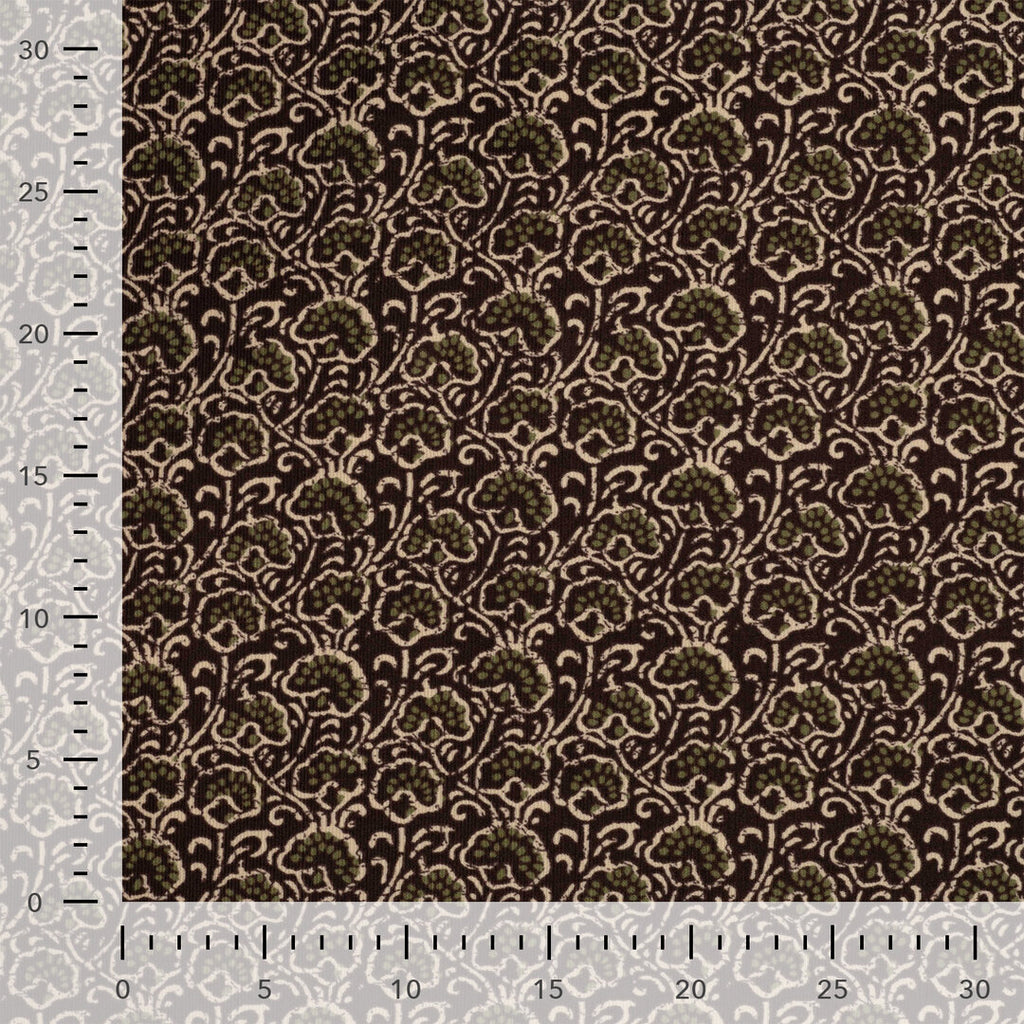 Baumwoll Feincord - Ornamente braun