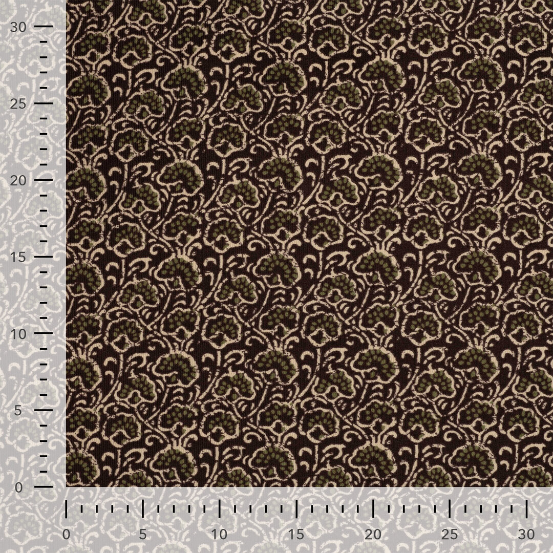 Baumwoll Feincord - Ornamente braun