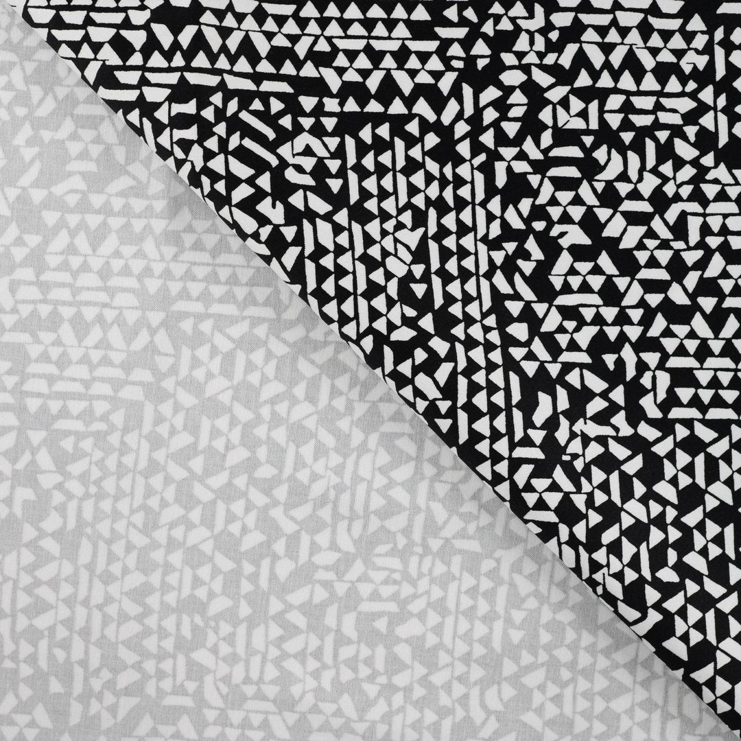 Baumwoll Satin Triangles - schwarz/weiß *Videovorstellung*