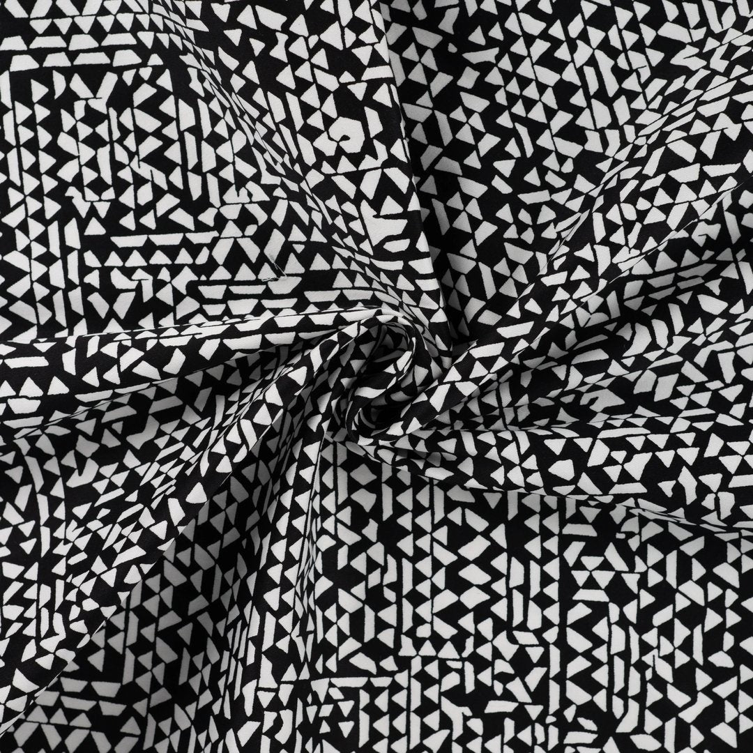 Baumwoll Satin Triangles - schwarz/weiß *Videovorstellung*