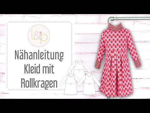 Video-Nähanleitung: Ebook / Schnittmuster lillesol basics No.39 Kleid mit Rollkragen * mit Video-Nähanleitung 