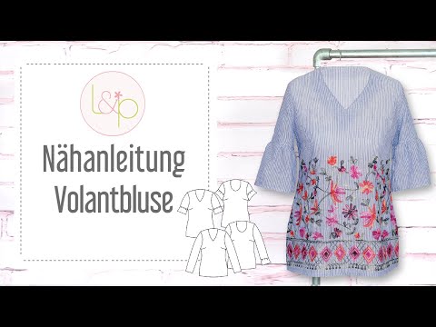 Video-Nähanleitung: Ebook / Schnittmuster lillesol basics No.61 Volant-Bluse * mit Video-Nähanleitung *