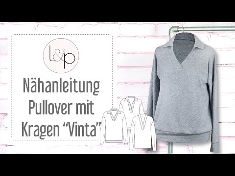 Video-Nähanleitung: Ebook / Schnittmuster lillesol women No.76 Pullover mit Kragen "Vinta" *mit Video Nähanlei