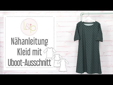 Video-Nähanleitung: Ebook / Schnittmuster lillesol basics No.28 Jerseykleid mit Uboot-Ausschnitt