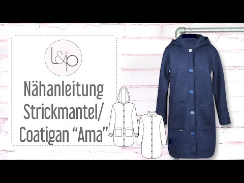 Video-Nähanleitung: Ebook / Schnittmuster lillesol women No.75 Strickmantel/Coatigan "Ama" *mit Video Nähanlei