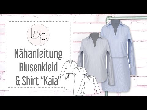 Video-Nähanleitung: Ebook / Schnittmuster lillesol women No.70 Blusenshirt & Kleid "Kaia" *mit Video Nähanleit