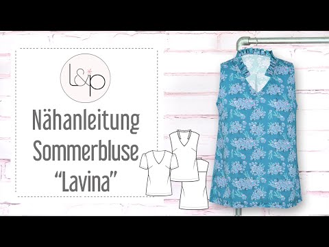Video-Nähanleitung: Ebook / Schnittmuster lillesol women No.72 Sommerbluse "Lavina" *mit Video Nähanleitung*