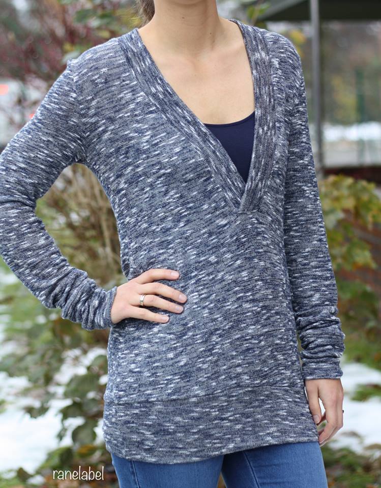 Designbeispiel: lillesol women No.24 Shirt mit V-Ausschnitt