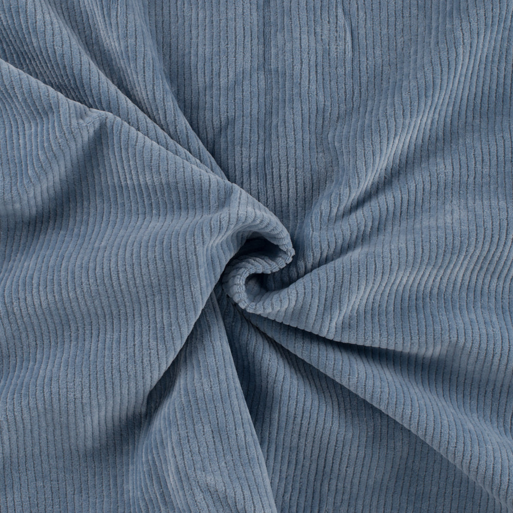 Cord Jersey - elastisch mit klassischer Rillenstruktur - dusty blue